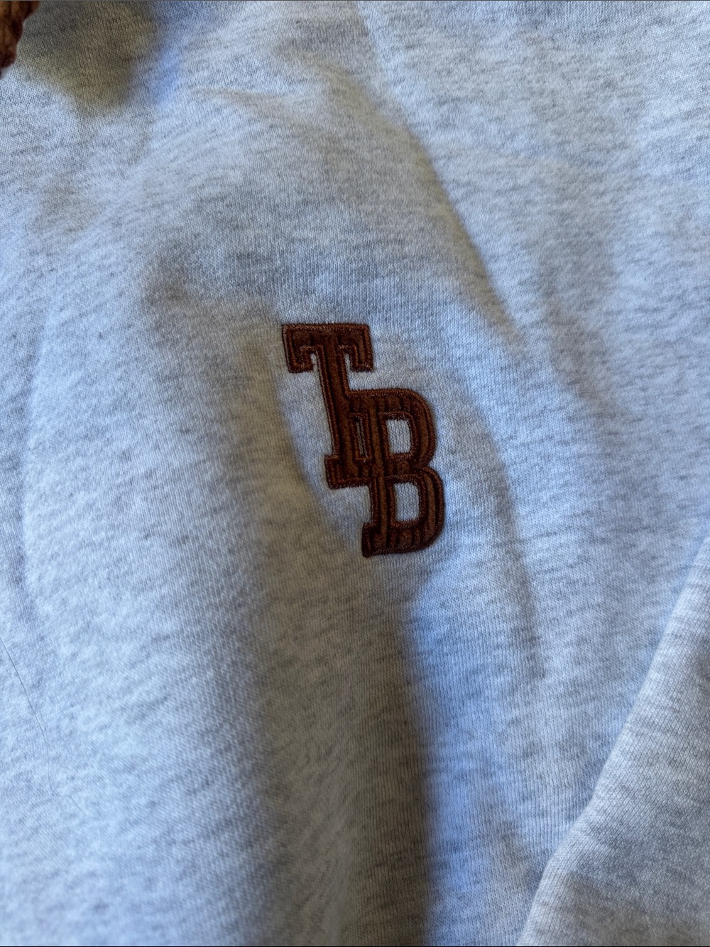 The Bar Light Gray Sweatshirt with Brown Corduroy Collar & Elbow Patches - Picture 3 of 4
